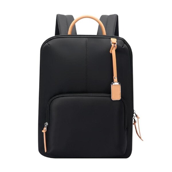 BOPAI Water-Resistant Microfibre Women??s Business Backpack - Easy Daypack 14?? Laptop Backpack for Professionals Black