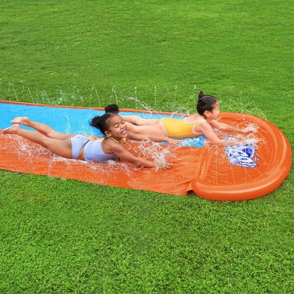 488cm Bestway Water Slide Kids Slip Dual Slides Inflatable Splash Pad
