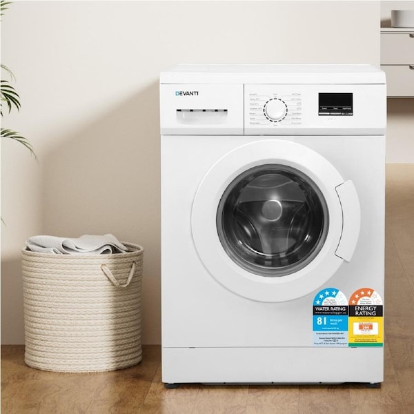 Devanti 8kg Front Load Washing Machine Quick Wash 24h Delay Start Automatic