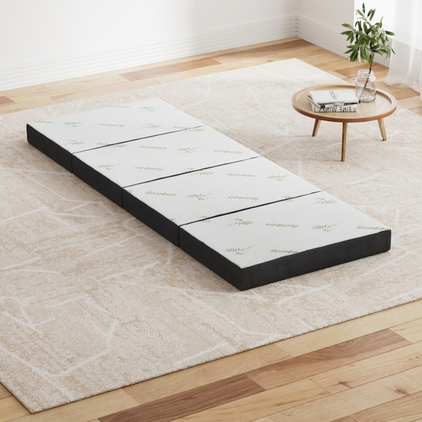 Giselle Folding Mattress Bamboo 4-Fold Foldable Sofa Lounge Foam Chair Portable Single