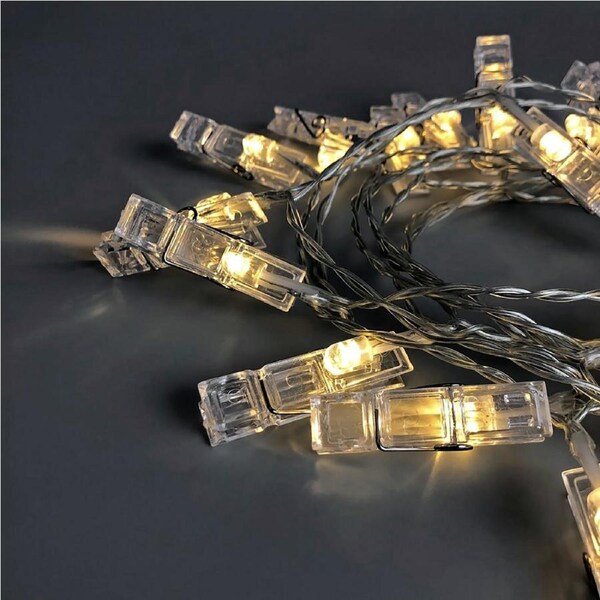 Dual Power 24 LED String Light With Clamps