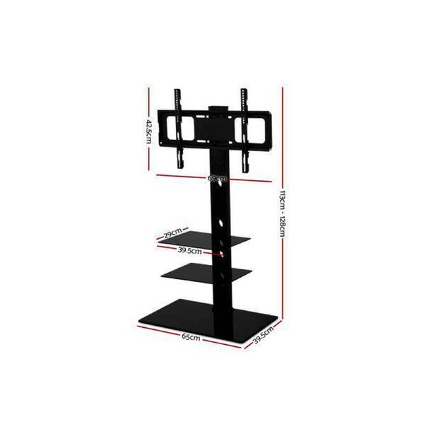Floor TV Stand Brakcket Mount Swivel Height Adjustable 32 to 70 Inch Black
