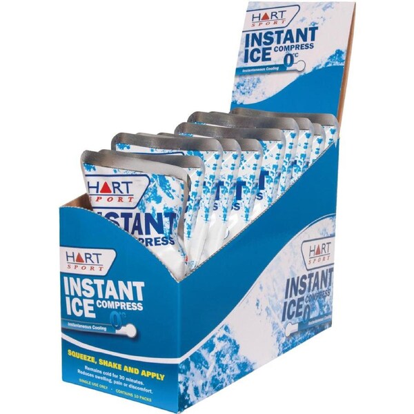 HART INSTANT ICE COMPRESS PACKS - BOX OF 10 - INSTANT PAIN RELIEF (12-216)