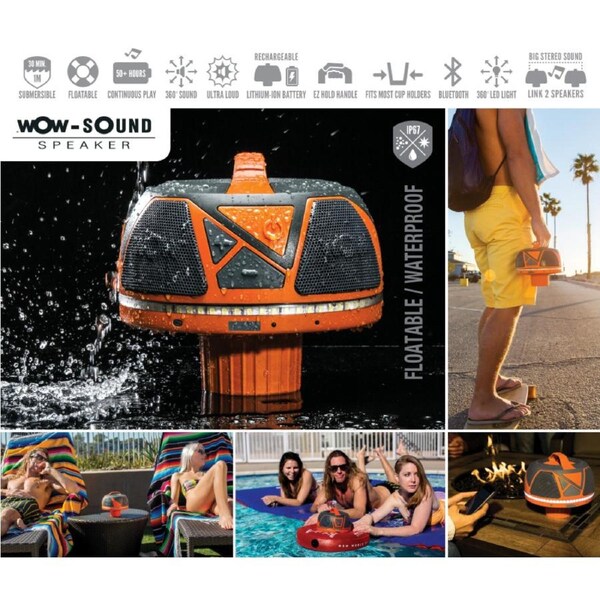 Wow Watersports IP67 Waterproof Bluetooth Speaker 100DBA 17-9000