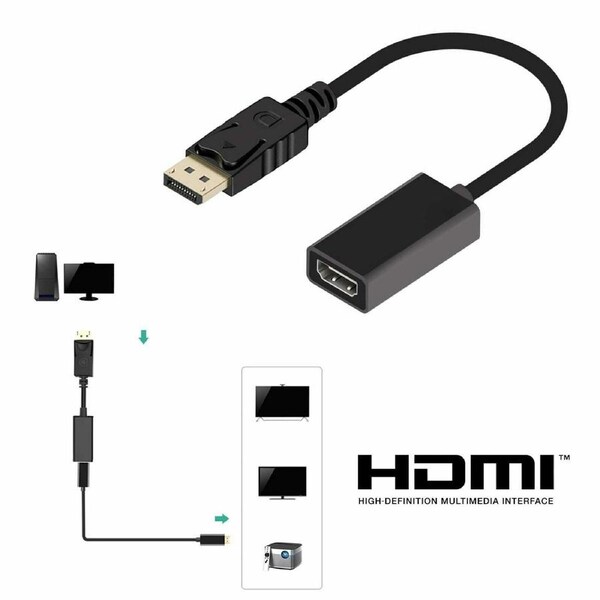25CM Display Port DP Male to HDMI Female Adapter Converter