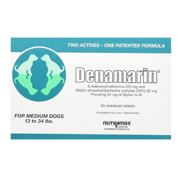 Paw Denamarin Medium Dogs Liver Detoxification Aid 225mg 30 Pack