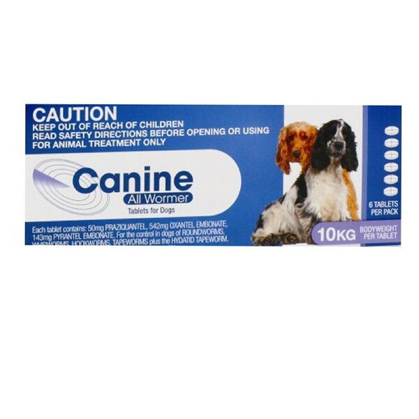 Value Plus Canine Allwormer Tablets Purple for Dogs 10kg 6 Pack