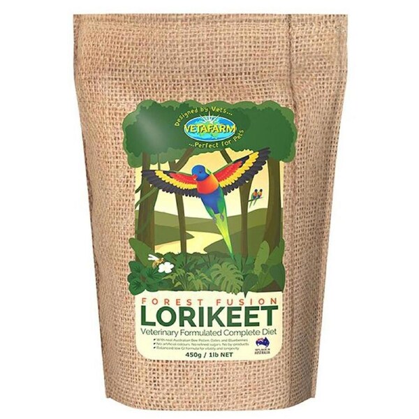 Vetafarm Forest Fusion Lorikeet Lori Pet Exotic Bird Diet 450g