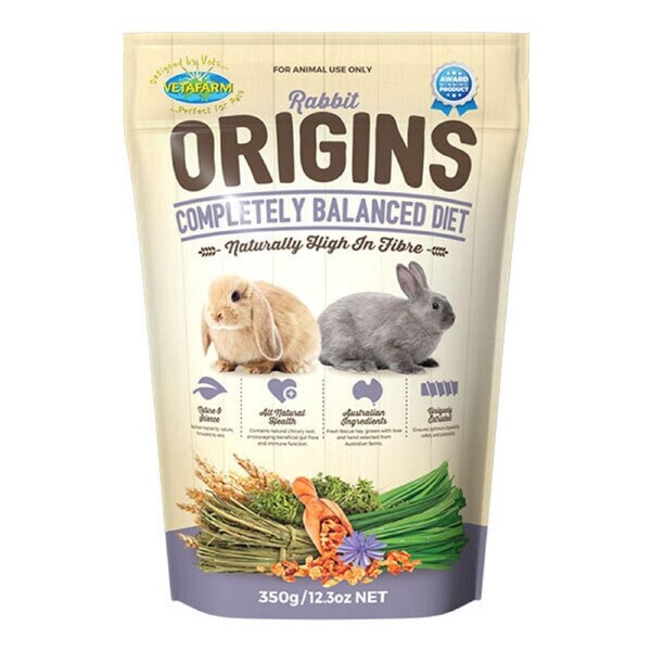 Vetafarm Origins Extruded Pellet Pet Rabbit Diet Food 350g
