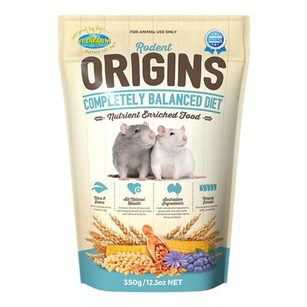 Vetafarm Origins Extruded Pellet Pet Rodent Rat Mice Diet Food 350g