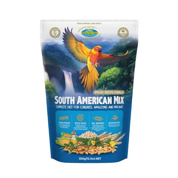 Vetafarm South American Large African Parrot Bird Food Mix 350g