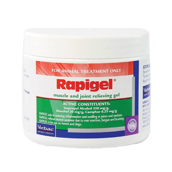 Virbac Rapigel Muscle and Joint Pain Sore Gel Horse Dog 250g Jar