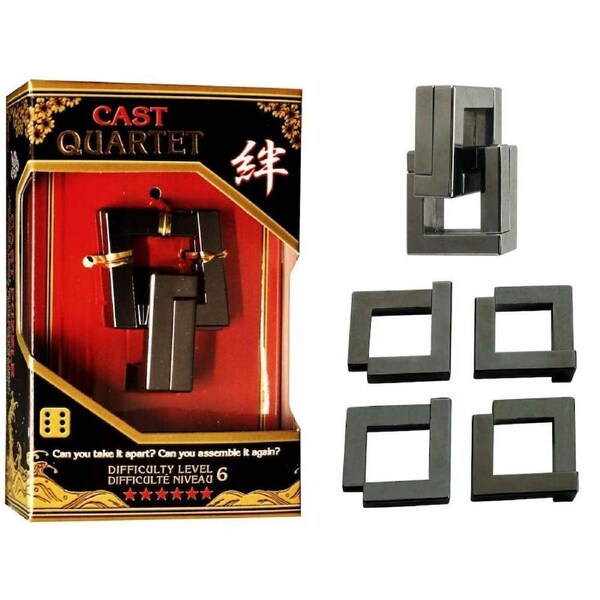 Hanayama Level 6 Cast Puzzle Quartet Brain Teaser