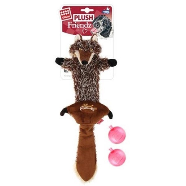 Gigwi Plush Friendz Dog Toy Wolf Skin With Squeaker Small