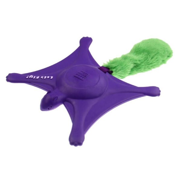 Gigwi Lets Fly Squirrel Squeaker Dog Toy Plush Purple