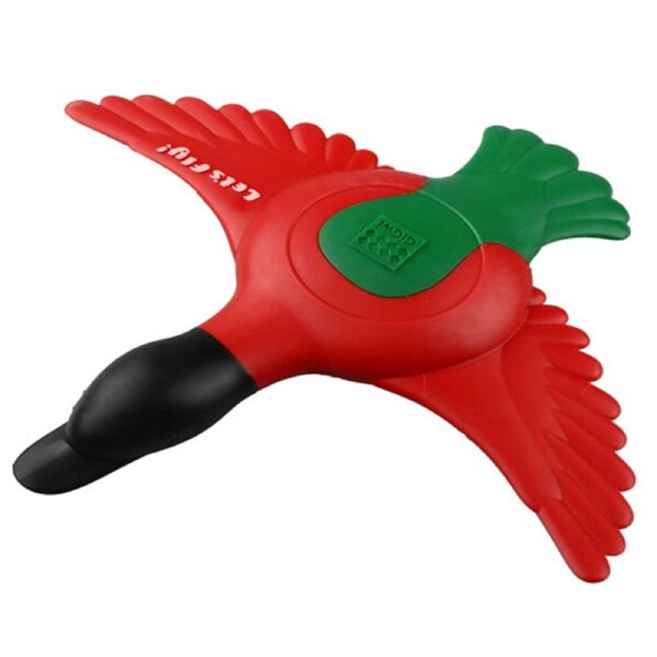 Gigwi Lets Fly Duck Squeaker Dog Toy Red Green
