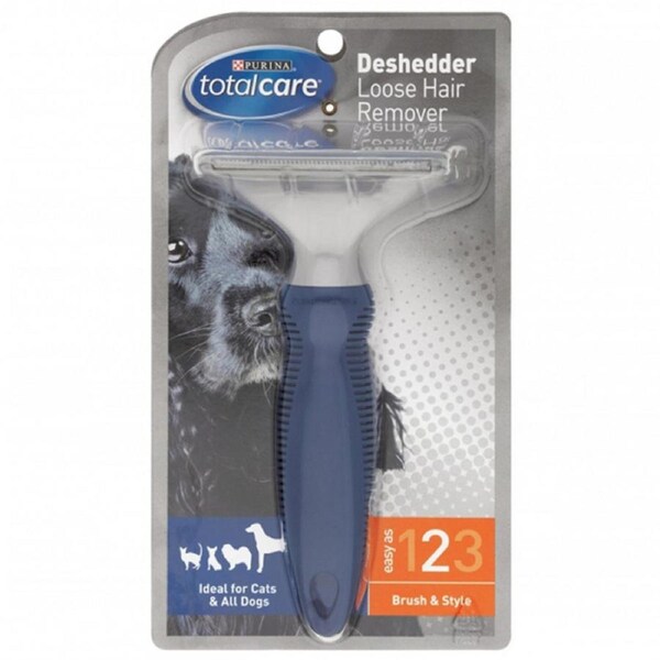 Purina Total Care Deshedder Loose Hair Remover Brush for Dogs & Cats