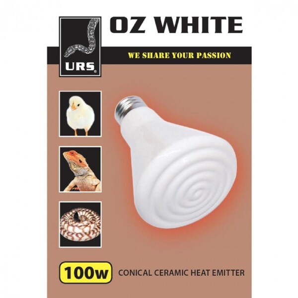 Urs Oz White Ceramic Globe Infrared Heat Emitter 100w
