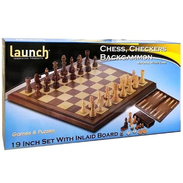 Chess Checker Backgammon 19" Classic Board Game