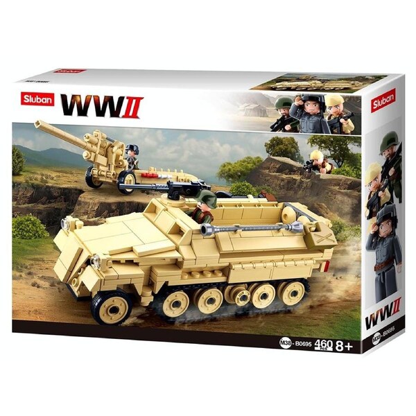Sluban WWII SDKFZ 251 + 1500mm FH18 Construction Set Toys 460pcs