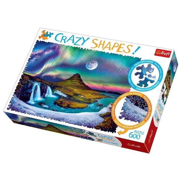 Trefl Crazy Shapes Iceland Aurora Jigsaw Puzzle 600pc Adult Board Game