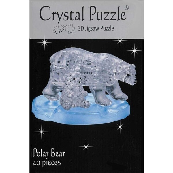 Crystal Puzzle Polar Bear 3d Jigsaw Puzzle 40pc Brain Teaser