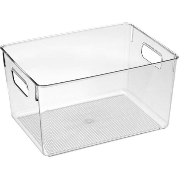 5x Large Clear Acrylic Storage Container Plastic Fridge Food Basket Bin Box Tray
