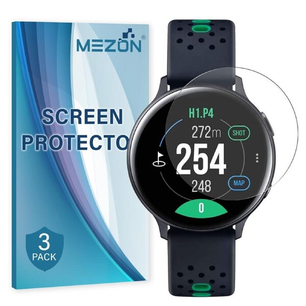 [3 Pack] Samsung Galaxy Watch Active2 (40 mm) Ultra Clear TPU Film Screen Protectors by MEZON – High Protection, Shock Absorption (Active 2 40mm, Clear)