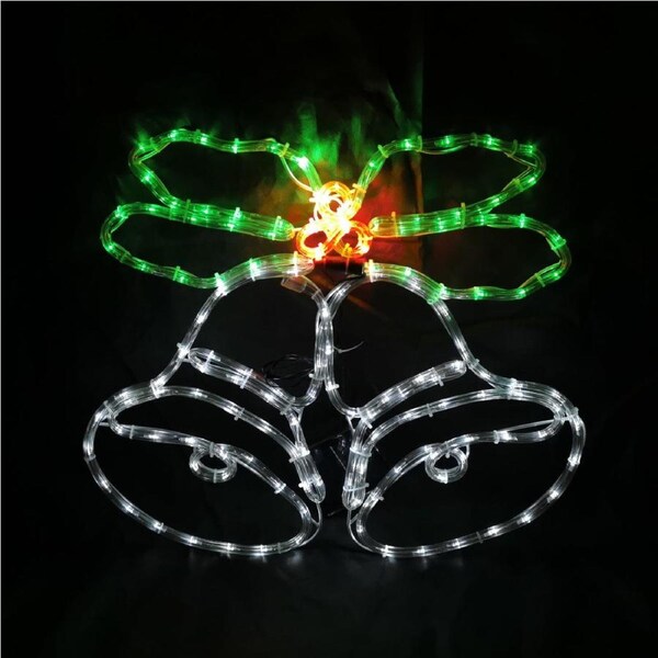 Solar Powered LED Jingle Bells Outdoor Christmas Motif Display 50x46cm