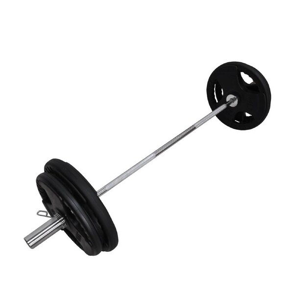 Total 79kg - 150cm Olympic Barbell Bar Weight Set - Rubber Coated Weight Plate