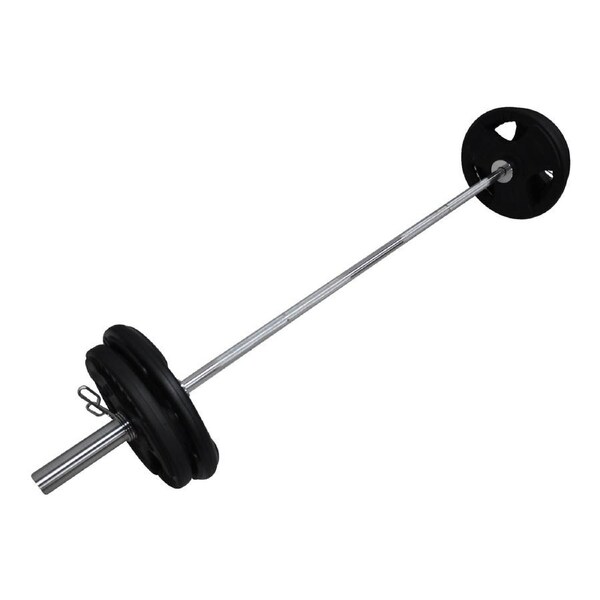 Total 62kg - 180cm Olympic Barbell Weight Set - Rubber Coated Weight Plate