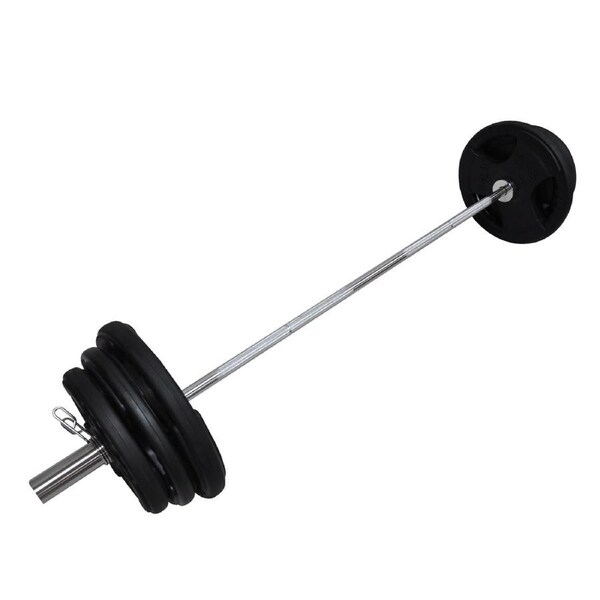 Total 102kg - 180cm Olympic Barbell Weight Set - Rubber Coated Weight Plate