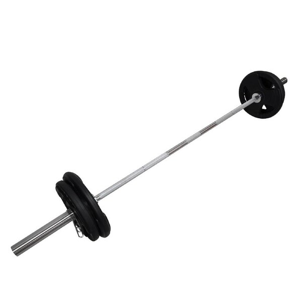 Total 66kg - 220cm Olympic Barbell Weight Set - Rubber Coated Weight Plate