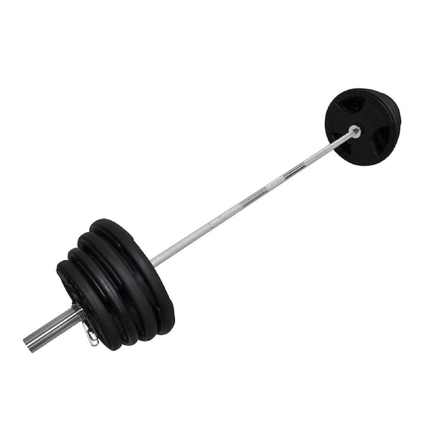 Total 156kg - 220cm Olympic Barbell Weight Set - Rubber Coated Weight Plate