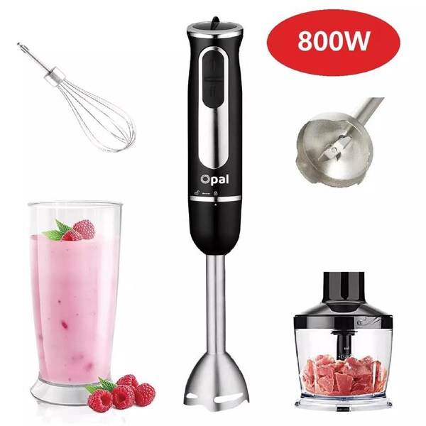 800W 4 in 1 Stainless Steel Portable Stick Hand Blender Set Mixer Food Processor egg whisk