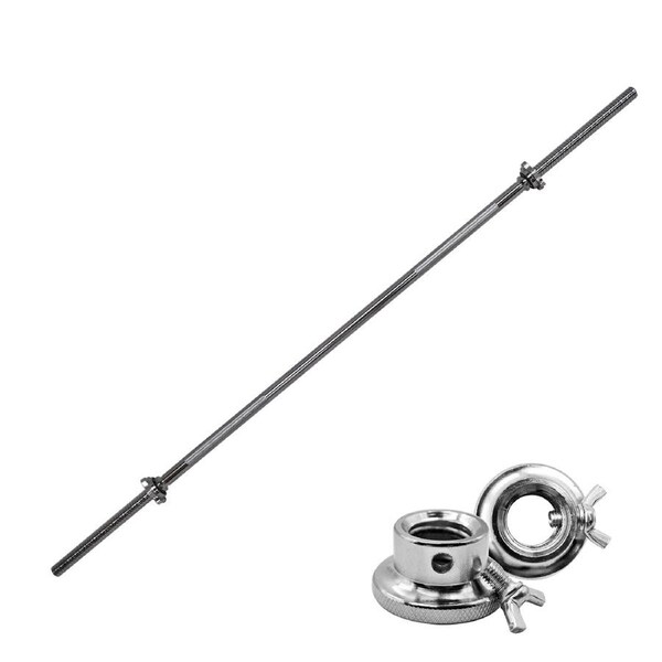 150cm Weight Bar - Barbell Bar With 2 Collars - Standard 25mm Diameter Home Gym