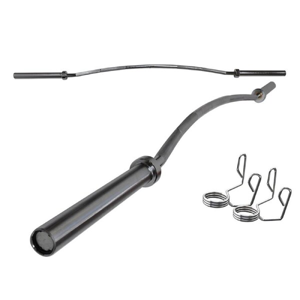 Olympic Bow Bar - Bent Squat Shrugs Barbell - 224cm - 20kg - Free Spring Collars