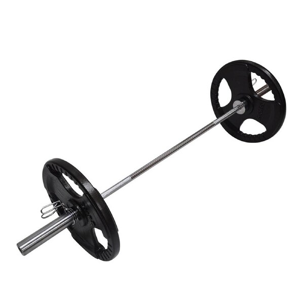 59KG Weight Set 150cm Olympic Barbell Bar 50KG Weight Plate +Spring Collar