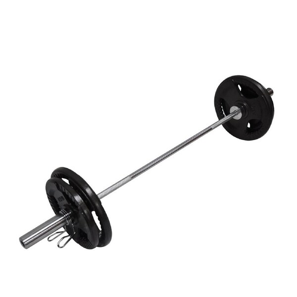59KG Weight Set 150cm Olympic Barbell Bar 50KG Weight Plate FREE Spring Collar