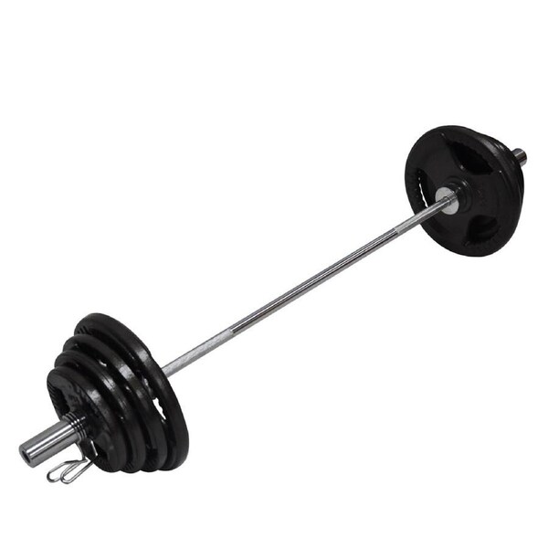84KG Weight Set 150cm Olympic Barbell Bar 75KG Weight Plate FREE Spring Collar