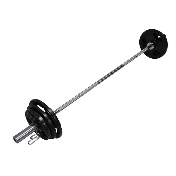 57KG Total - 180cm OLYMPIC BARBELL BAR WEIGHT SET - A PAIR FREE SPRING COLLARS
