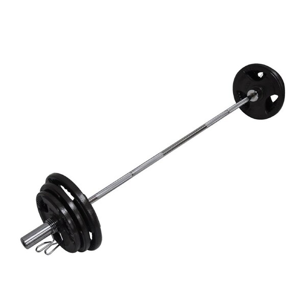 77KG Total - 180cm OLYMPIC BARBELL BAR WEIGHT SET - A PAIR FREE SPRING COLLARS