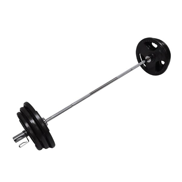 132KG Total - 180cm OLYMPIC BARBELL BAR WEIGHT SET - A PAIR FREE SPRING COLLAR