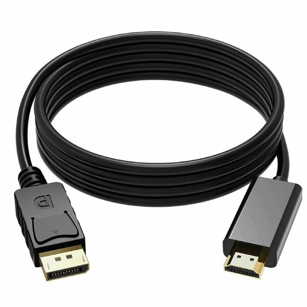1.8m DisplayPort Display Port DP Gold to HDMI Male Video Audio Converter Cable