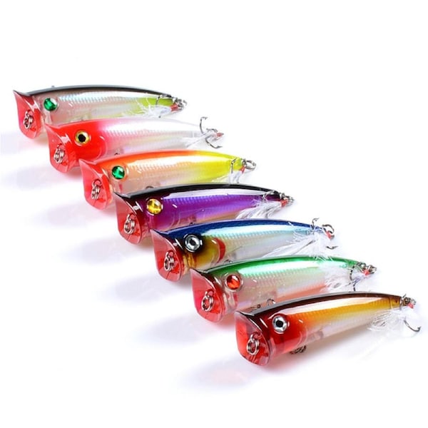 7x Popper Minnow 7.8cm Fishing Lure Lures Surface Tackle Fresh Saltwater