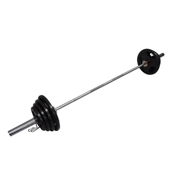 Total 91kg - 220cm Olympic Barbell Bar Weight Set - a Pair Free Spring Collars