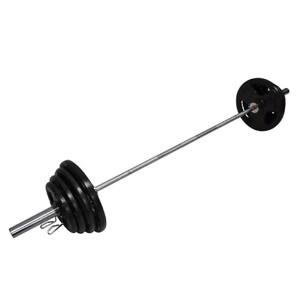 Total 121kg - 220cm Olympic Barbell Bar Weight Set - a Pair Free Spring Collars