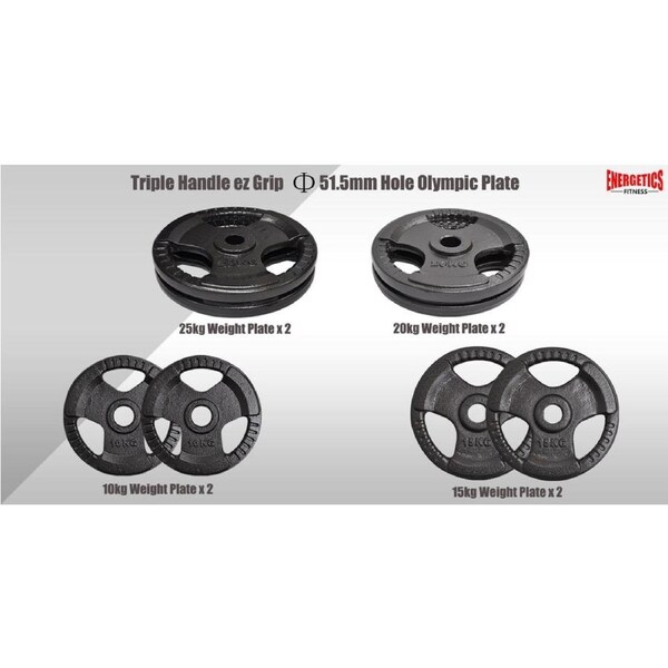 Total 156kg - 220cm Olympic Barbell Bar Weight Set - a Pair Free Spring Collars