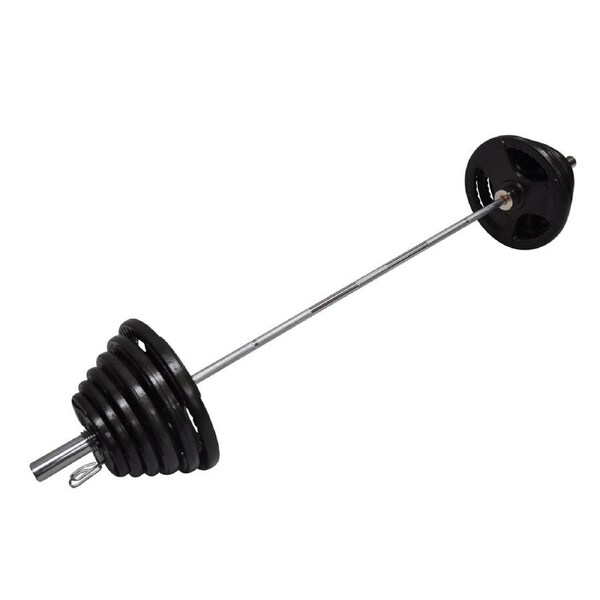 Total 181kg - 220cm Olympic Barbell Bar Weight Set - a Pair Free Spring Collars