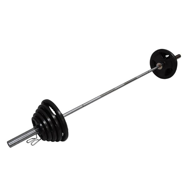 Total 96kg - 220cm Olympic Barbell Bar Weight Set - a Pair Free Spring Collars